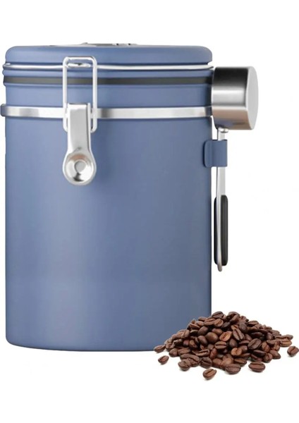 1800ML Paslanmaz Çelik Kahve Kavanozu Hava Geçirmez Kap D (Yurt Dışından)
