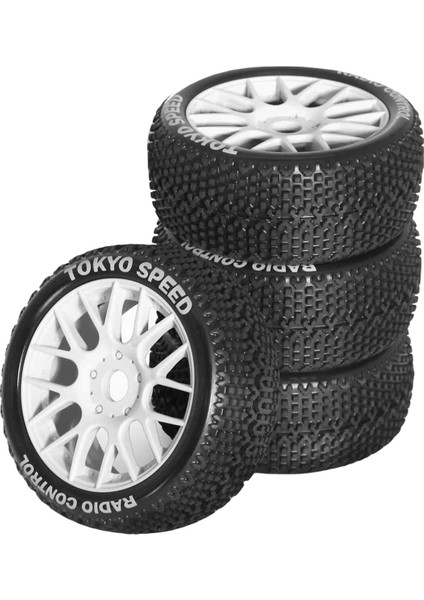 4 Adet 110MM 18 Rc Araba Buggy Tekerlekleri Lastik 17MM Altıgen A (Yurt Dışından)