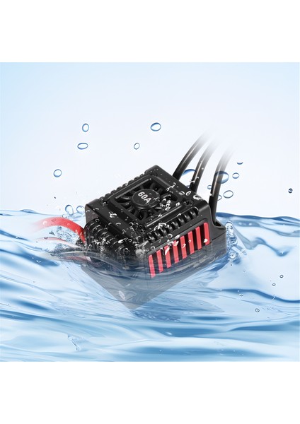 Sensörsüz Fırçasız Su Geçirmez Araba Esc 60A XT60 Fişi (Yurt Dışından)