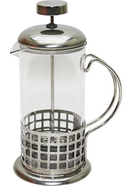 French Press 350ML Cam Bitki Süzgeçi Metal Kafes - Kapak (4741)