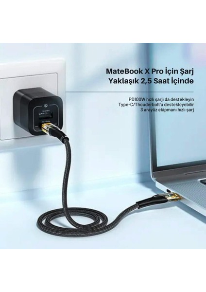 1 Metre Pd 60W LED Işıklı Süper Hızlı Type-C To Type-C Şarj Data Kablosu Güçlü Kablo