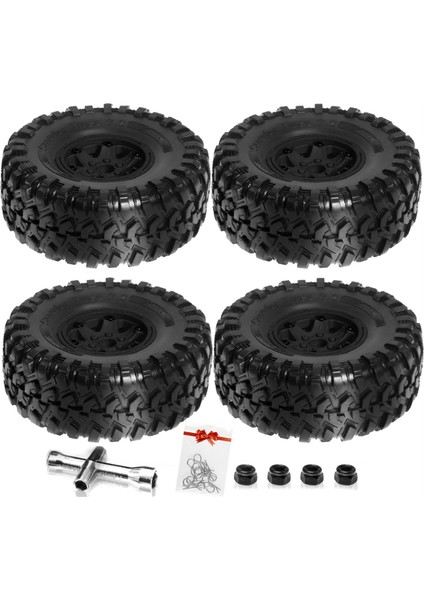 1/10 Rc Paletli Araba Axial SCX10 Wraith RR10 Capra Için Lastik Seti, Siyah (Yurt Dışından)
