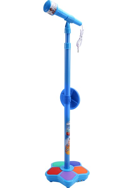 Çocuk Mikrofonu Işıklı Stand Oyuncak Mavi (Yurt Dışından)
