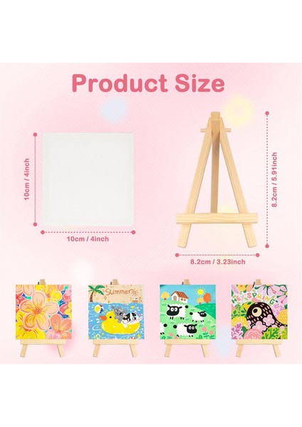 Mini Tuvaller Şövale Setleri 32 Paket 4X4IN Sanat Tuvalleri Boyama Seti (Yurt Dışından)
