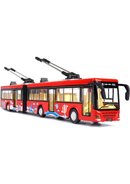 Yüksek Simülasyon 150 Alaşım Geri Çekilebilir Çift Otobüs Şehir Otobüsü Modeli Kırmızı (Yurt Dışından)