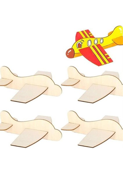 4 Adet Boş Ahşap Uçak Montajlı Uçak Oyuncak (Yurt Dışından)