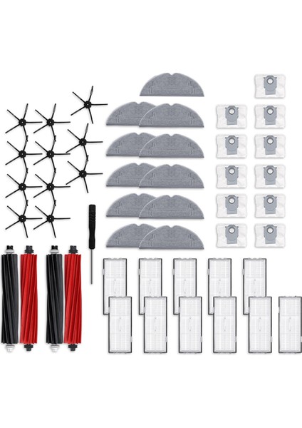 Roborock S8 / S8 Pro Ultra / S8 + Robot Vakum Ana Yan Fırça Hepa Filtre Paspas Bezi Ped Toz Torbası Aksesuarları Yedek (Yurt Dışından)