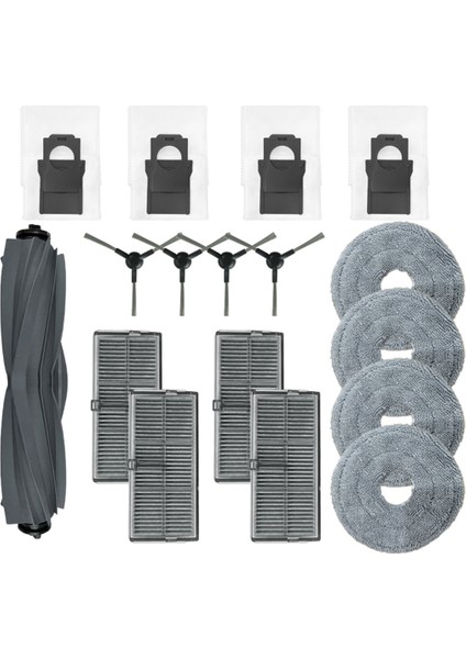 Dreame L10S Ultra Gen 2 / L30S Ultra Yedek Parça Aksesuarları Ana Yan Fırça Hepa Filtre Paspas Bezi Toz Torbası (Yurt Dışından)