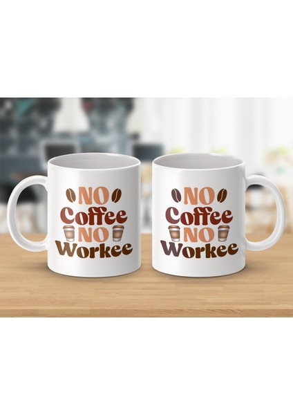 Kahve Yok Işçi Yok Sevimli Büyük Kahve Kupası Hediyesi Kahve Severler Için Kupa