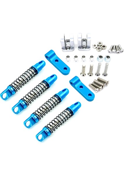 Wpl D12 1/10 Rc Araba Yükseltme Parçaları Aksesuarları Için Montaj Sabit Braketi ile Metal Ön ve Arka Amortisör, Mavi (Yurt Dışından)