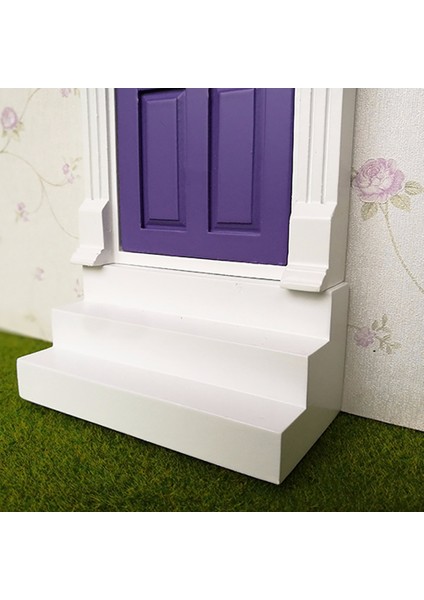 1:12 Evcilik Minyatür Dıy Yazlık Beyaz Ahşap Kapı Merdiven Dollhouse Açık Aksesuarları (Yurt Dışından) fiyatları
