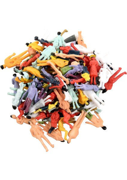 100 Adet Ho Ölçekli 1:100 Mix Boyalı Model Tren Parkı Sokak Yolcu Insan Figürleri (Yurt Dışından)