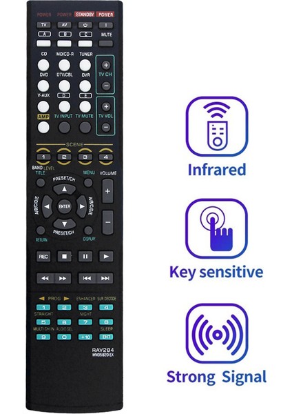 RAV284 WN05820EX Yamaha Av Alıcısı Için Uzaktan Kumandayı Değiştirin HTR-6230 HTR-6130 RX-V365 RX-V365BL RX-V363 RAV283 WN05810 (Yurt Dışından) fiyatları