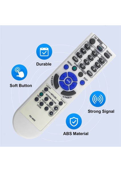 RD-469E Nec Projektör VE303X VE303 V302X V332W V302H NP-V332W NP-UM361X NP-V302X NP-UM351W NP-V302W Için Uzaktan Kumandayı Değiştirin (Yurt Dışından) modelleri