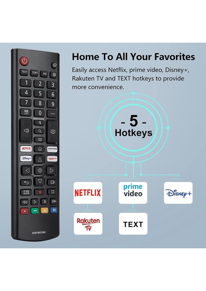 Lg AKB76037605 Için Tv Uzaktan Kumandası, Geliştirilmiş Kızılötesi Lg Tv Uzaktan Kumandası, Netflix, Prime Video, Rakuten Tv Tuşları ile (Yurt Dışından) fırsatları