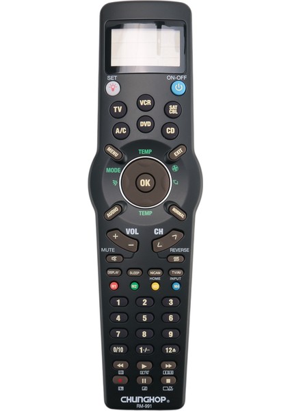 Chunghop RM991 Akıllı Evrensel Uzaktan Kumanda Çok Işlevli Öğrenme Uzaktan Kumandası Tv/txt,dvd Cd,vcr,sat/kablo ve A/c Için (Yurt Dışından)