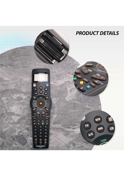 Chunghop RM991 Akıllı Evrensel Uzaktan Kumanda Çok Işlevli Öğrenme Uzaktan Kumandası Tv/txt,dvd Cd,vcr,sat/kablo ve A/c Için (Yurt Dışından) indirimleri