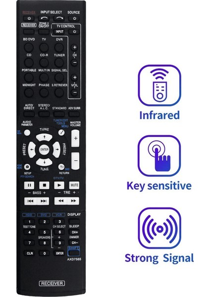 AXD7565 Pioneer VSX-324-K AXD7565 VSX-819H VSX-828-S VSX-921 Ev Sineması Ses Video Alıcı Sistemi Için Uzaktan Kumandayı Değiştirin (Yurt Dışından) modelleri