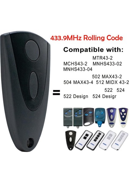 Novoferm Tormatic Novotron 502 MAX43-2 / 512 MIX43-2 Uzaktan Kumanda Paketi 2'li (Siyah Anahtar) Için 433MHZ Garaj Kapısı Açacağı (Yurt Dışından) fırsatları