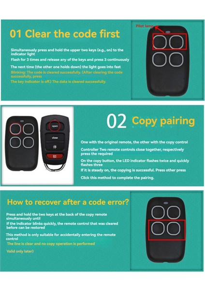 Çoklu Frekanslı 433MHZ Kablosuz Uzaktan Kumanda Kepenk Kapı ve Garaj Kapısı Için Kopya Uzaktan Kumanda (Yurt Dışından) modelleri