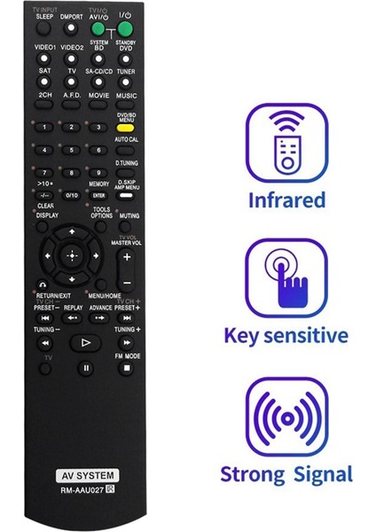 Sony Ev Sinema Sistemi Için RM-AAU027 Uzaktan Kumandayı Değiştirin RM-AAU021 HTSS2300/C STRDG520 HT7200DH HT-DDW5500 STR-KM5500 (Yurt Dışından) fiyatları