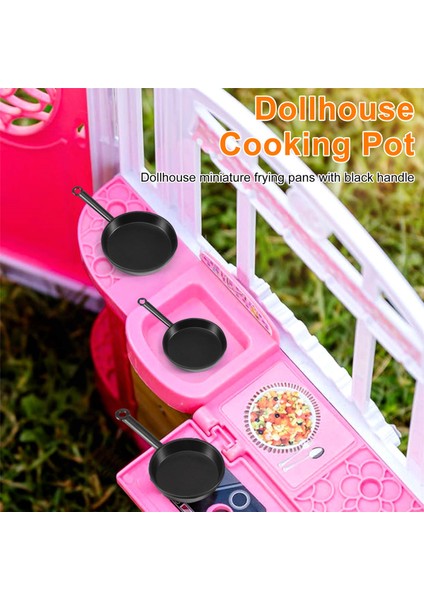 1/12 Ölçekli 3 Adet Dollhouse Minyatür Metal Kızartma Tavaları Tencere Tencere Mutfak Aksesuarı Siyah (Yurt Dışından) fırsatları