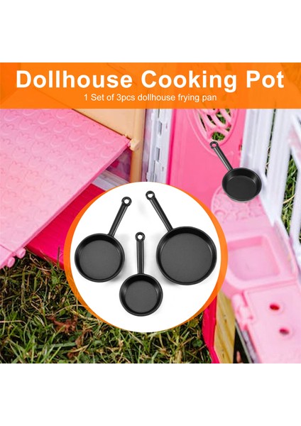 1/12 Ölçekli 3 Adet Dollhouse Minyatür Metal Kızartma Tavaları Tencere Tencere Mutfak Aksesuarı Siyah (Yurt Dışından) indirimleri