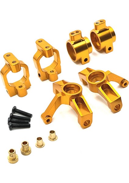 Metal Direksiyon Bloğu C-Hub'lar Arka Hub Taşıyıcı Seti Wltoys 104072 104001 104002 1/10 Rc Araba Yükseltme Parçaları, Sarı (Yurt Dışından) modelleri