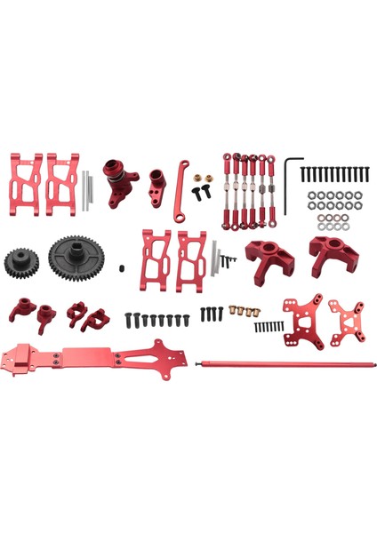 Wltoys Için 1:14 144001 Rc Araba Tam Yükseltme Yedek Parça Metal C Koltuk Direksiyon Kupası Salıncak Kolu Merkezi Tahrik Mili, Kırmızı (Yurt Dışından) fiyatları