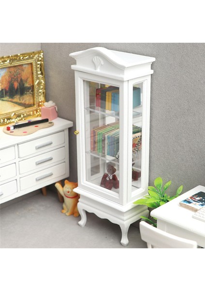 1/12 Dollhouse Minyatür Mobilya Dolabı Ahşap Tek Kapı Kitaplık Vitrin Dollhouse Mutfak Yemek Için (Yurt Dışından) modelleri