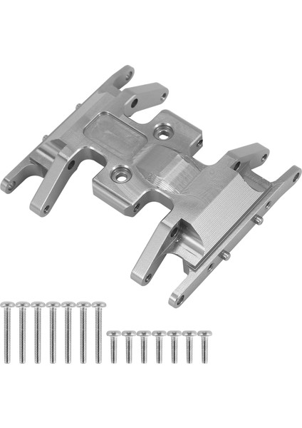 Eksenel SCX24 90081 1/24 Rc Paletli Araba Metal Şanzıman Sabitleme Kaidesi Şanzıman Tutucu Kızak Plakası Yükseltme Parçaları, Gümüş (Yurt Dışından)