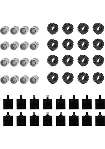 48 Adet Mini Tekerlek Aks Paketi Blok Araba Aksesuarları Lastik Göbeği Klasik Yapı Tuğlaları Çocuk Dıy Oyuncaklar Blokları Çocuklar Için (Yurt Dışından)