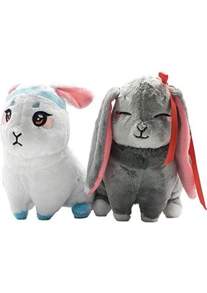 Şeytani Yetiştiriciliğin Büyük Ustası Wangji Wuxian Tavşan Tavşan Peluş Oyuncak Bebek Anime Hayranları Için 2 Adet (Yurt Dışından)