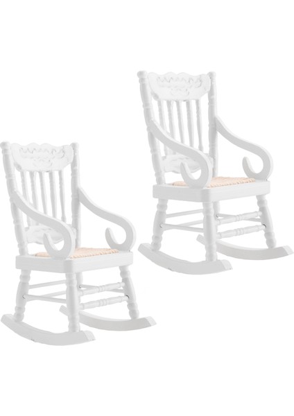 2 Adet 1:12 Oyuncak Minyatür Mobilya Ahşap Sallanan Sandalyeler Oyuncak Aksesuarları Bebek Için Seramik Karo, Beyaz (Yurt Dışından) modelleri