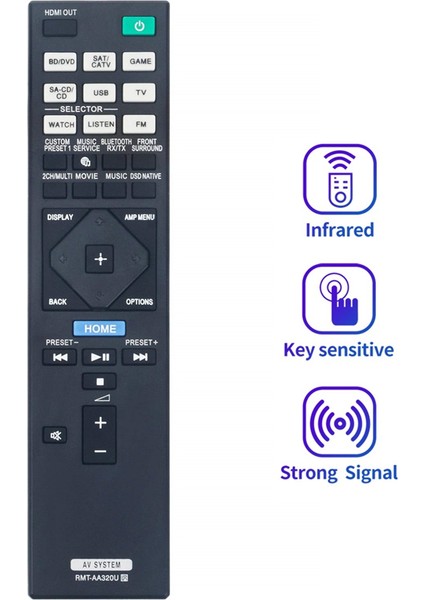 RMT-AA320U RMTAA320U Sony Av Alıcısı Için Yedek Uzaktan Kumanda STR-ZA810ES STR-DN1080 STRZA810ES STRDN1080 (Yurt Dışından)