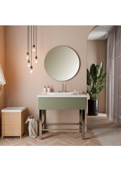 Zana 370 x 640 x 130 mm Tezgah Üstü ve Ankastre Uyumlu Akrilik Banyo Lavabosu