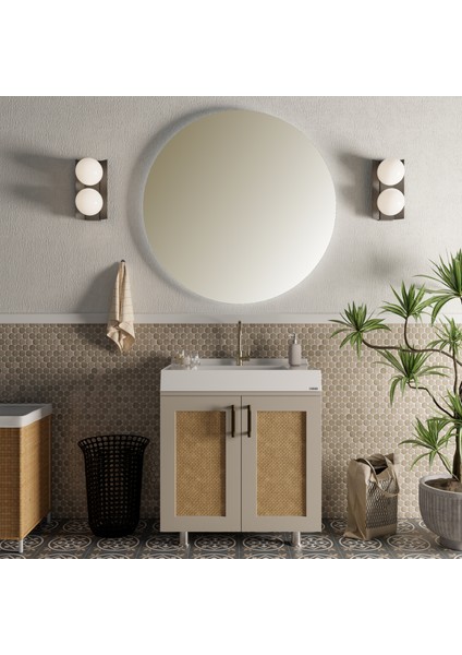 Azura 500 x 800 mm Etajerli Akrilik Banyo Lavabosu