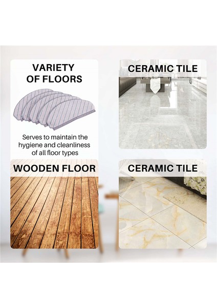 T10/T10 Turbo Robot Süpürge Yedek Parçası Paspas Bezi 5 Adet (Yurt Dışından)