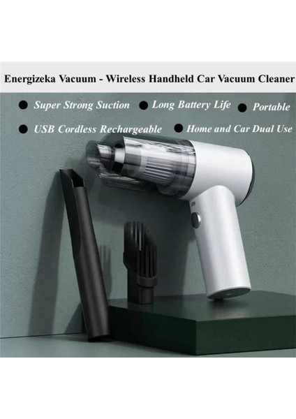 Kablosuz El Tipi Araba Elektrikli Süpürgesi Güçlü Emiş, Kablosuz Şarj Edilebilir, Taşınabilir Siyah (Yurt Dışından) indirimleri