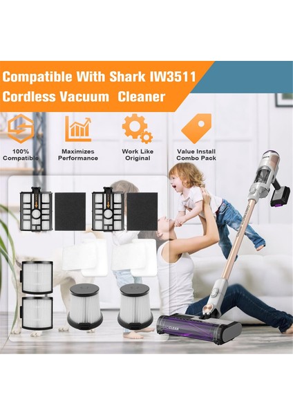 IW3511 Filtre Değiştirme Kiti Detect Pro Kablosuz Elektrikli Süpürge Hepa, Taban Ön Filtre, Köpük (Yurt Dışından) indirimleri