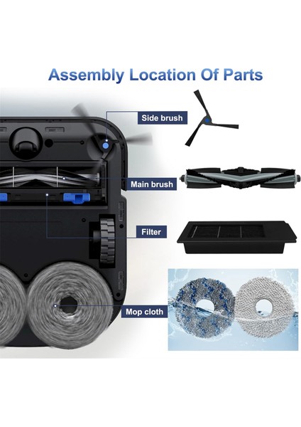 X2 Omni Elektrikli Süpürge, Ana Fırça, Yan Fırça, Filtre, Paspas Bezi, Toz Torbaları Için Uyumlu Yedek Parçalar (Yurt Dışından) modelleri