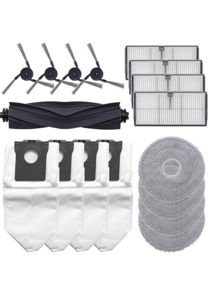 X40 Ultra Robot Süpürge Ana Yan Fırça Hepa Filtreler Paspas Bezi Toz Torbaları Yedek Parçaları (Yurt Dışından)