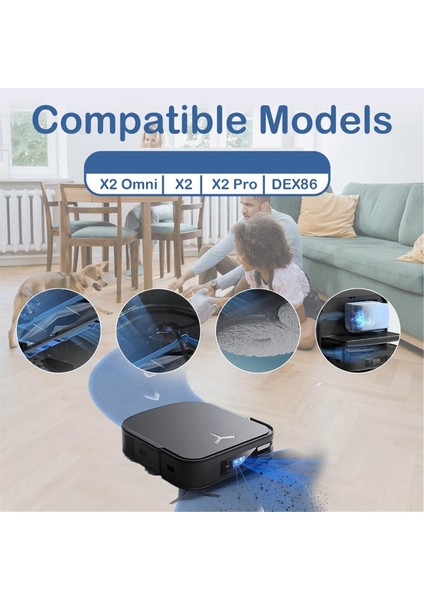 X2 Omni/x2/x2 Pro / DEX86 Robot Süpürge Için Yedek Parçalar, Ana Kauçuk Fırça, Yan Fırça, Hepa Filtreler (Yurt Dışından) modelleri