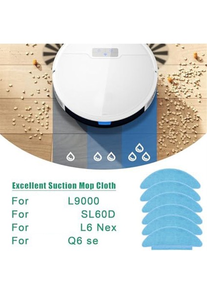 L9000, SL60D, L6 Nex, Q6 Se Robot Paspas Bezi Için 6'lı Paket Yedek Parçalar (Yurt Dışından) modelleri