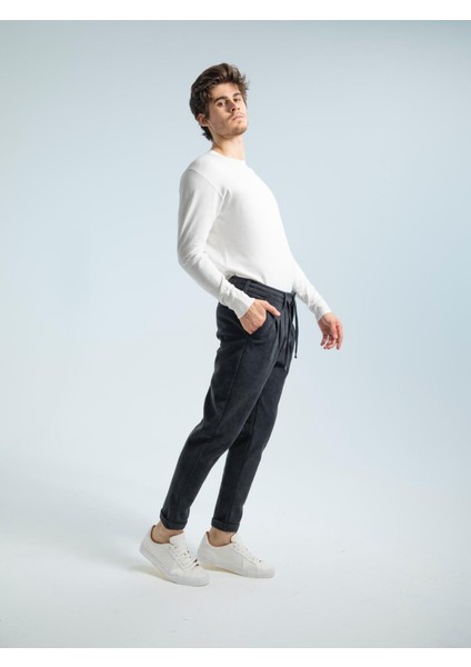 Erkek Kadife Boyfriend Pantolon , Slim Fit Rahat Kesim Beli Bağlamalı Yan Cepli Jogger Pantolon modelleri