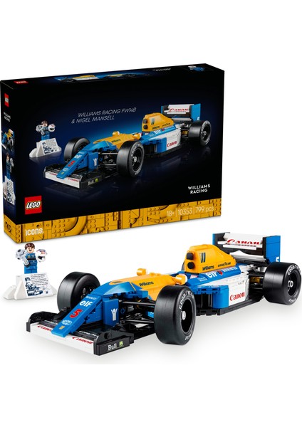 ® Icons Williams Racing FW14B ve Nigel Mansell 10353 - Yetişkinler için Koleksiyonluk Yaratıcı Model Yapım Seti (799 Parça)