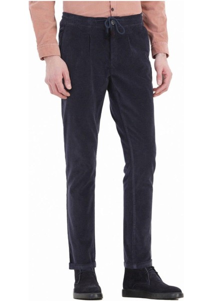 Erkek Kadife Boyfriend Pantolon , Slim Fit Rahat Kesim Beli Bağlamalı Yan Cepli Jogger Pantolon