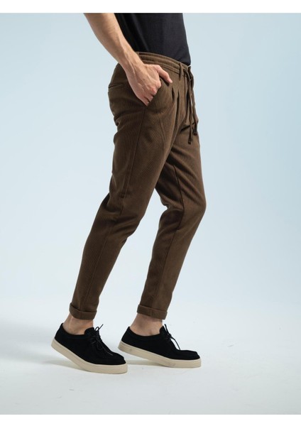 Erkek Kadife Boyfriend Pantolon , Slim Fit Rahat Kesim Beli Bağlamalı Yan Cepli Jogger Pantolon indirimleri