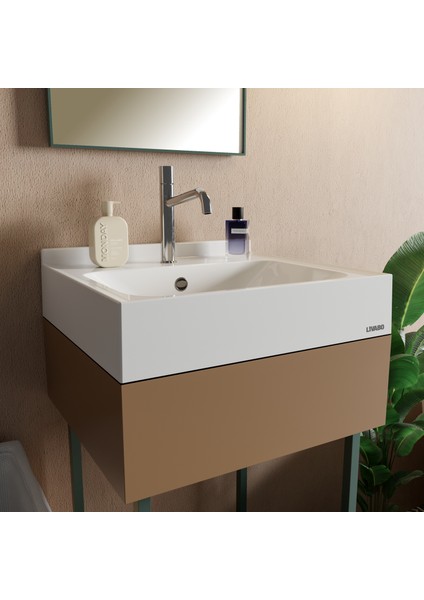 Selva 450 x 500 mm Tezgah Üstü ve Etajer Uyumlu Akrilik Banyo Lavabosu