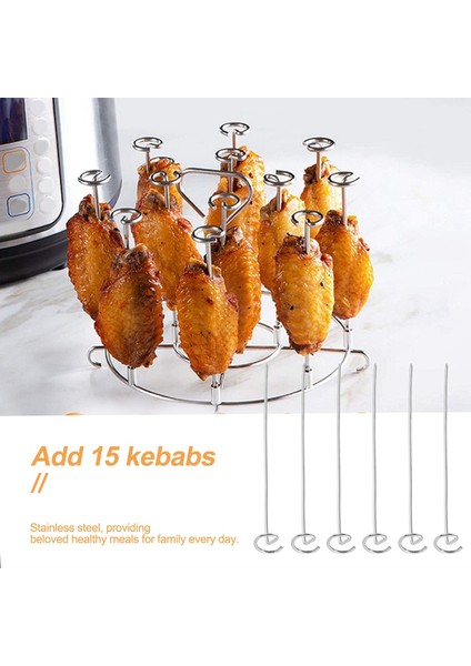 Izgaralar Dehidrasyon Rafları, Ninja Foodi 8 Quart Hava Fritöz Aksesuarlarına Uygun Şiş Standı (Yurt Dışından) fiyatları